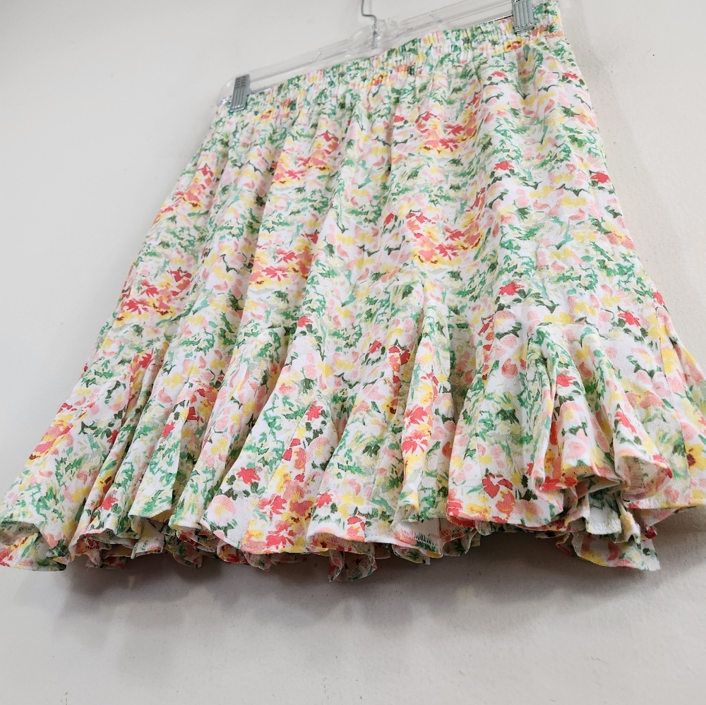 LOFT Floral Ruffle Skirt - Multicolor - Picture 6 of 8
